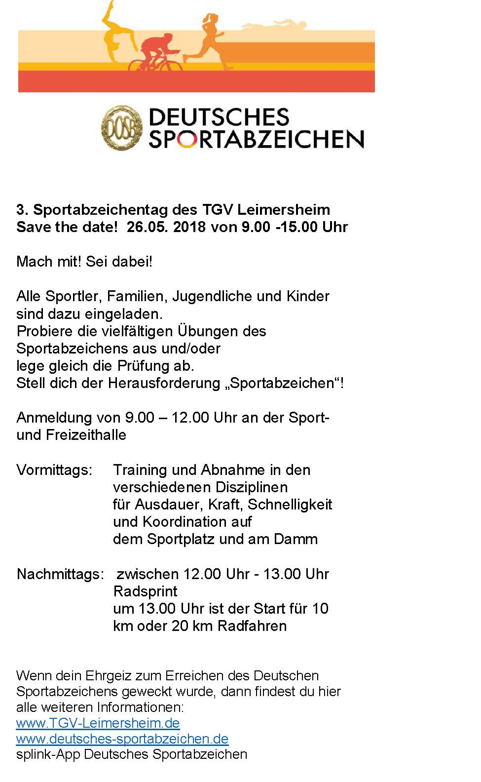 SportabzeichenTag 2018 Vorlage Flyer